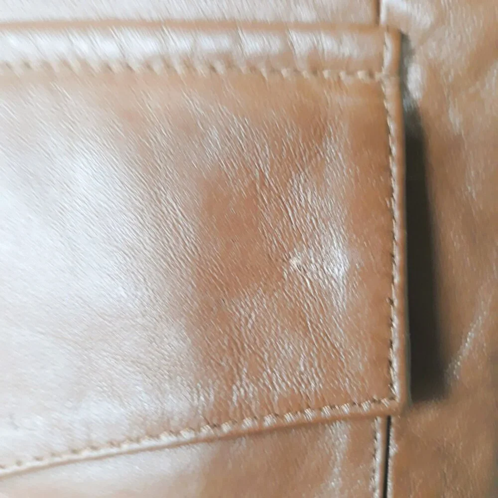Vtg. L.A. Leather Caramel Brown Blazer Jacket Small Western Classic Minimalist